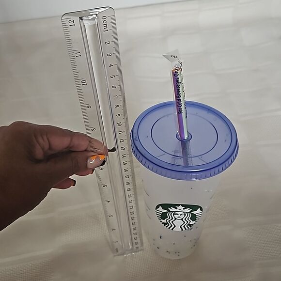 Starbucks Plastic Cold Beverage Cup  With Straw 24oz Clear - Picture 16 of 16
